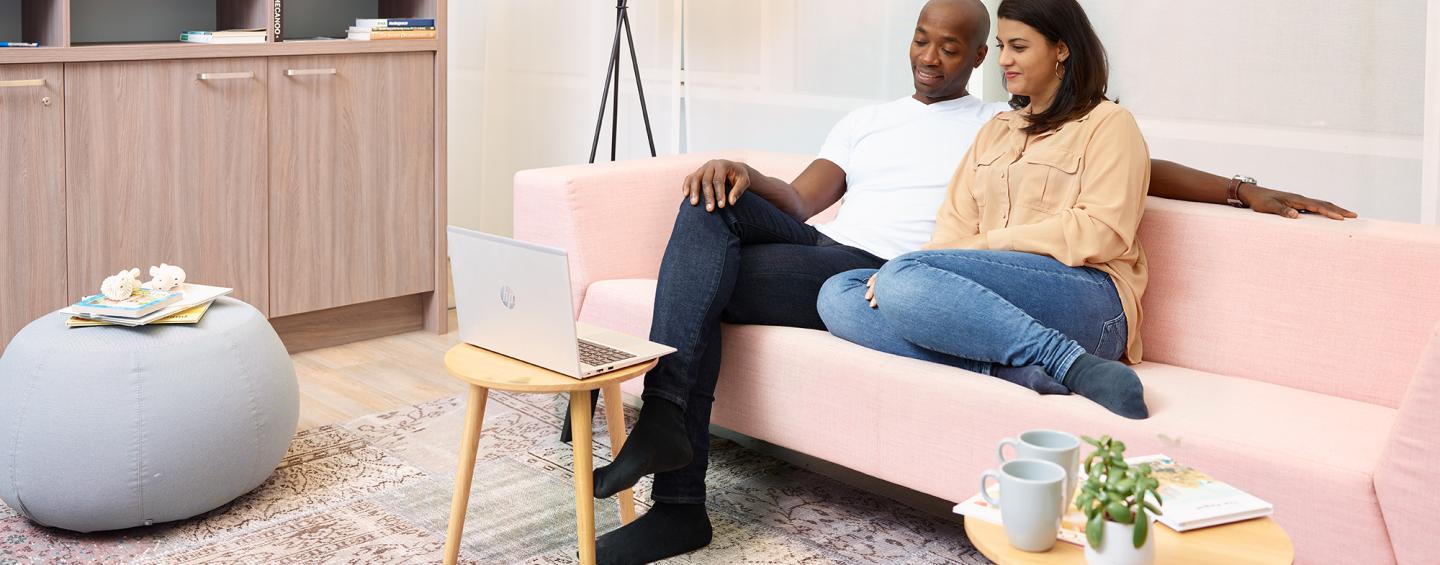 couple watching webinar